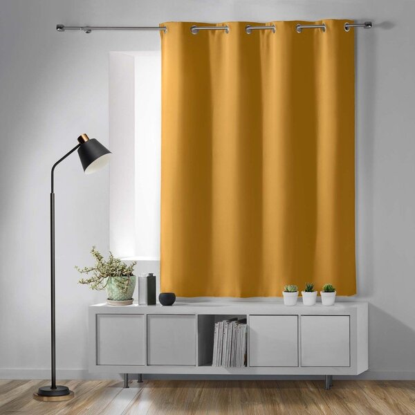 Zasłona zaciemniająca w kolorze ochry 135x180 cm Occult – douceur d'intérieur