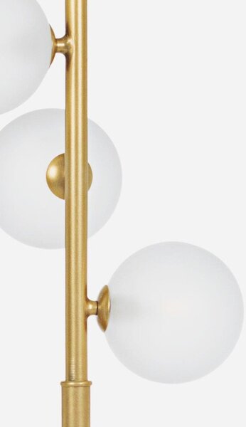 Lampa stojąca w kolorze złota ze szklanym kloszem (wysokość 156,5 cm) Balls – Bizzotto