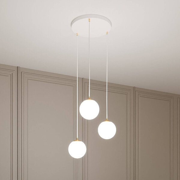Lampa wisząca szklana Royal EMIBIG LIGHTING, możliwość ściemniania, biały / opal, salon / jadalnia, nowoczesny