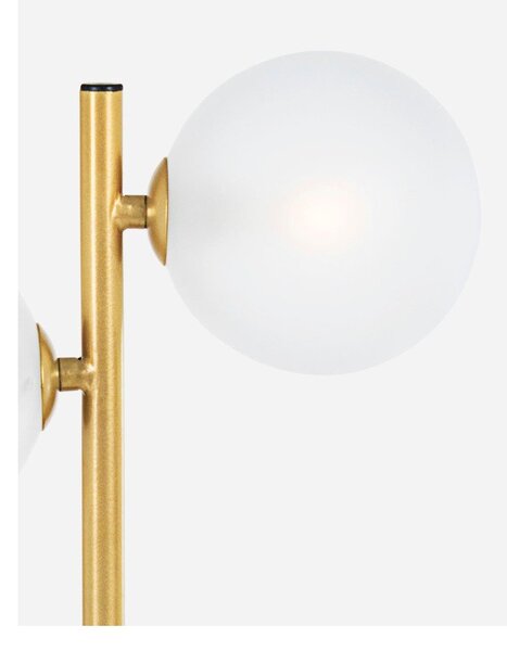 Stalowa lampa stołowa w kolorze złota ze szklanym kloszem (wysokość 54 cm) Balls – Bizzotto