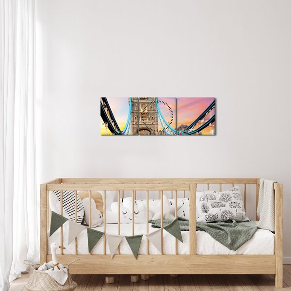 Obraz - Tower Bridge (z zegarem) (90x30 cm)