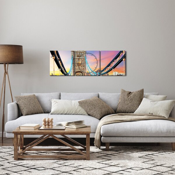 Obraz - Tower Bridge (z zegarem) (90x30 cm)