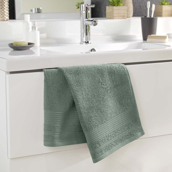 Szałwiowy bawełniany ręcznik frotte 50x90 cm Tendresse – douceur d'intérieur