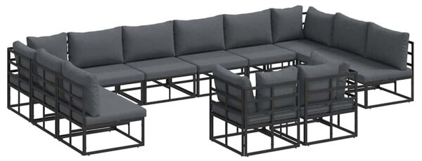 Nowoczesny zestaw sof ogrodowych z aluminium z regulowanymi nóżkami i wygodnymi poduszkami