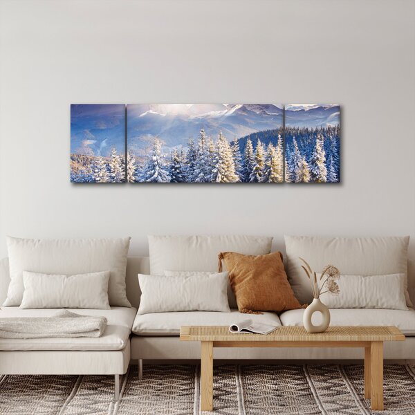 Obraz - Krajobraz górski zimą (170x50 cm)