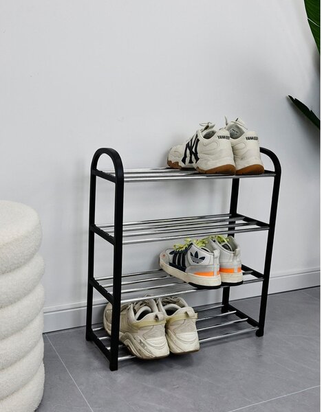 Czarny plastikowy regał na buty 50,5x57x19 cm Hallfrid – Yes Everyday