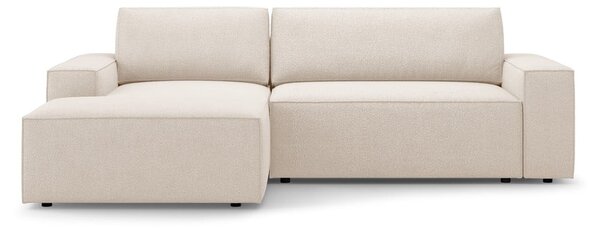 Beżowy rozkładany narożnik z materiału bouclé (lewostronny) Jodie – Micadoni Home