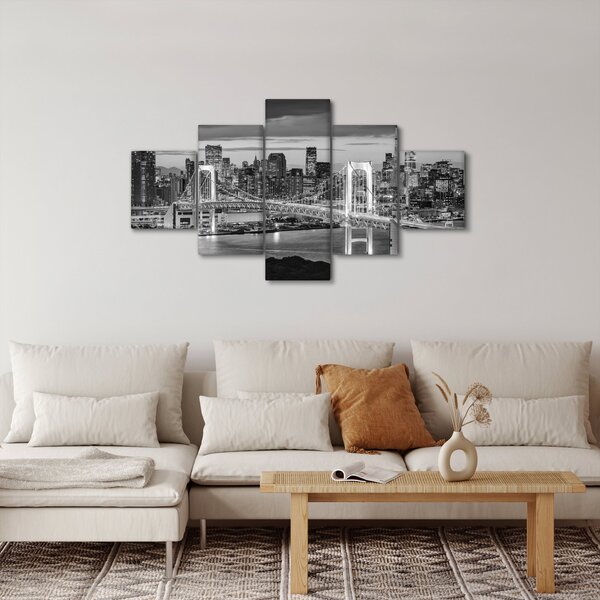 Obraz - Czarno-białe duże miasto (125x70 cm)