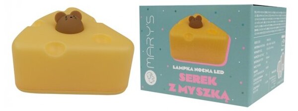 Lampka nocna dla dzieci bezprzewodowa żółta serek z myszką LED 3W Mary's