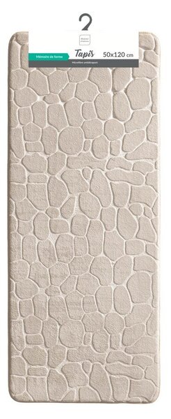 Beżowy tekstylny dywanik łazienkowy 50x120 cm Ricochet – douceur d'intérieur