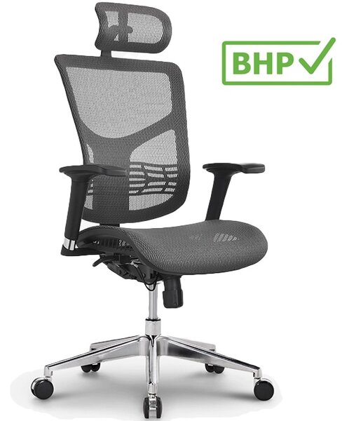 Regulowane krzesło biurowe z siatki ErgoFly Star, zgodne z normą BHP