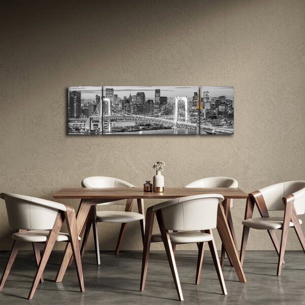 Obraz - Duże miasto z żółtą wieżą (170x50 cm)