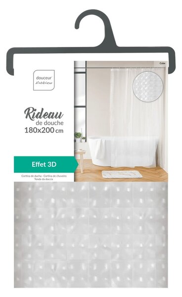Zasłona prysznicowa 180x200 cm Cube – douceur d'intérieur
