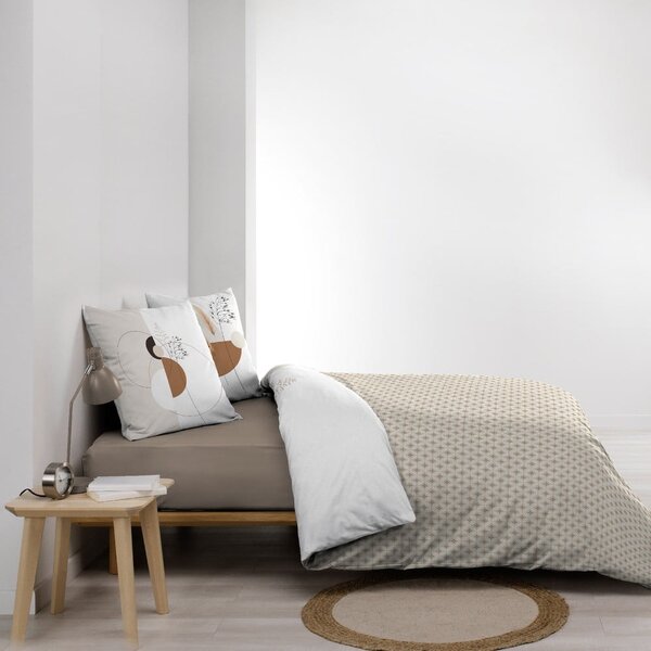 Biało-beżowa bawełniana pościel dwuosobowa 240x220 cm Natacha – douceur d'intérieur