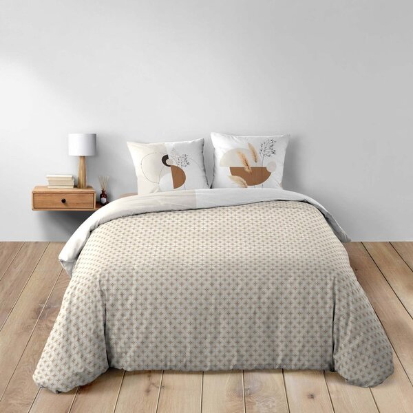Biało-beżowa bawełniana pościel dwuosobowa 240x220 cm Natacha – douceur d'intérieur