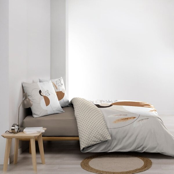 Biało-beżowa bawełniana pościel dwuosobowa 240x220 cm Natacha – douceur d'intérieur