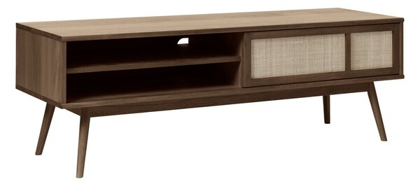 Ciemnobrązowa szafka pod TV w dekorze dębu 150x50 cm Barrali – Unique Furniture