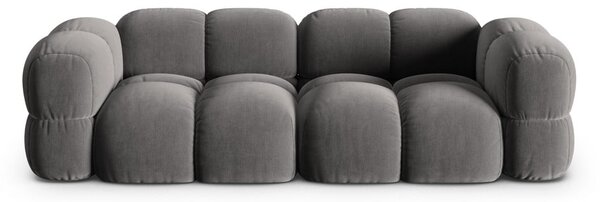 Szara aksamitna sofa 250 cm Loretto – Cosmopolitan Design