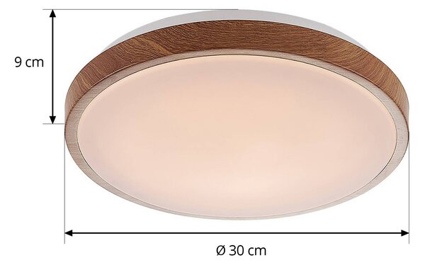 Lampa sufitowa LED Mendosa Lindby, jasne drewno, salon / jadalnia, tworzywo sztuczne, nowoczesny