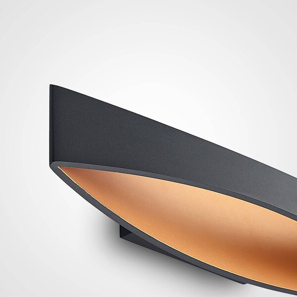 Kinkiet LED Jelle Arcchio, czarny, salon / jadalnia, aluminium, nowoczesny