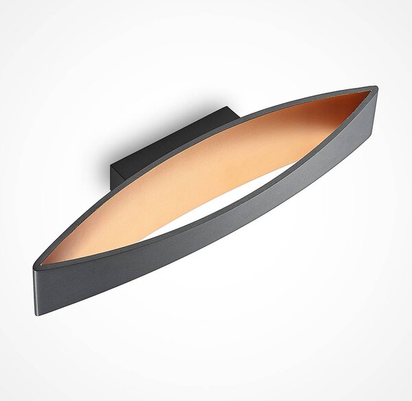 Kinkiet LED Jelle Arcchio, czarny, salon / jadalnia, aluminium, nowoczesny