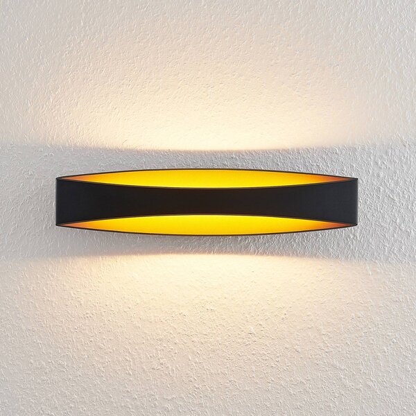 Kinkiet LED Jelle Arcchio, czarny, salon / jadalnia, aluminium, nowoczesny