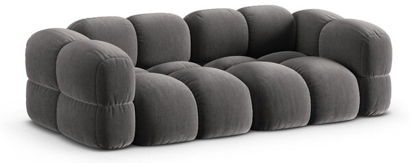 Szara aksamitna sofa 250 cm Loretto – Cosmopolitan Design