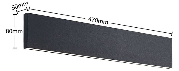 Kinkiet LED Ignazia Lindby, możliwość ściemniania, czarny, salon / jadalnia, metal, nowoczesny
