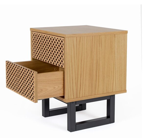 Szafka nocna w dębowym dekorze Woodman Mora Diamond Print