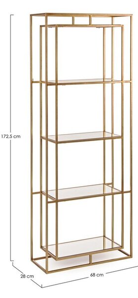 Stalowy regał w kolorze złota 68x172,5x28 cm Elenor – Bizzotto