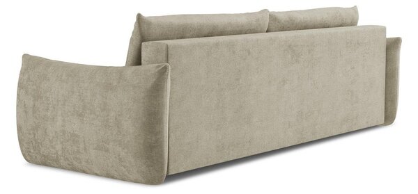 Beżowa rozkładana sofa z tkaniny szenilowej 230 cm Leila – Makamii
