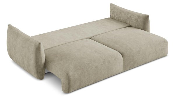 Beżowa rozkładana sofa z tkaniny szenilowej 230 cm Leila – Makamii