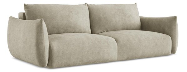Beżowa rozkładana sofa z tkaniny szenilowej 230 cm Leila – Makamii