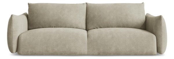 Beżowa rozkładana sofa z tkaniny szenilowej 230 cm Leila – Makamii