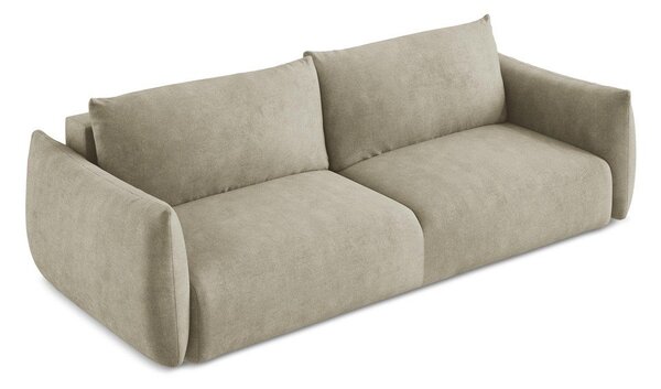 Beżowa rozkładana sofa z tkaniny szenilowej 230 cm Leila – Makamii