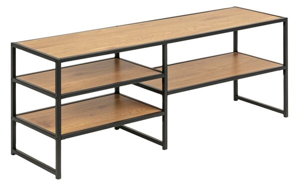 Czarno-naturalna szafka pod TV w dekorze dębu 120x46 cm Seaford – Actona