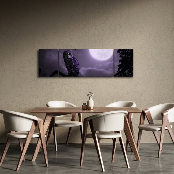 Obraz - Nocna sowa, fioletowy (170x50 cm)