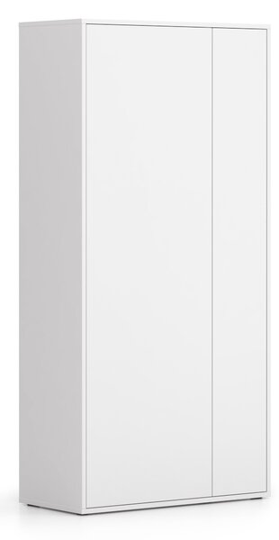Szafa ubraniowa z wysuwanym elementem BLOCK, 850 × 400 × 1748 mm, biały