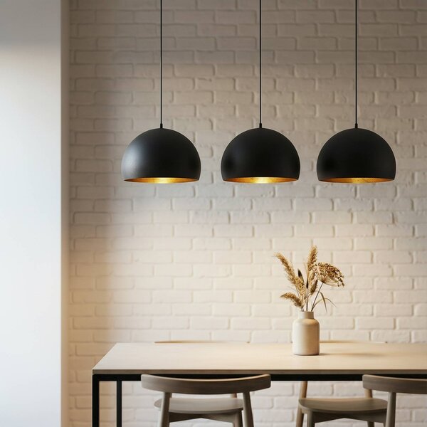 Lampa wisząca Tarjei Lindby, możliwość ściemniania, czarny, salon / jadalnia, metal, nowoczesny