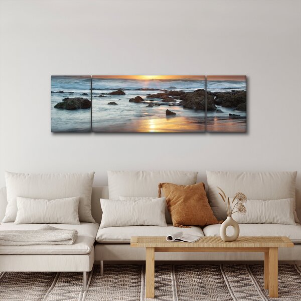 Obraz - Skąpane w słońcu morze (170x50 cm)
