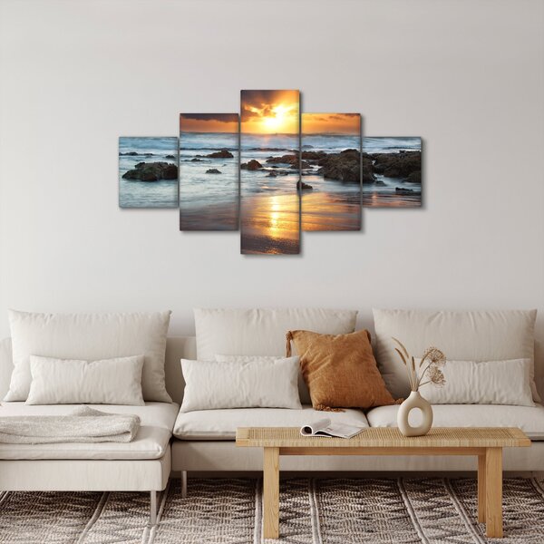Obraz - Skąpane w słońcu morze (125x70 cm)