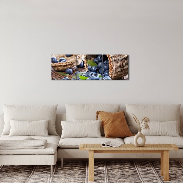 Obraz - Soczyste jagody (z zegarem) (90x30 cm)