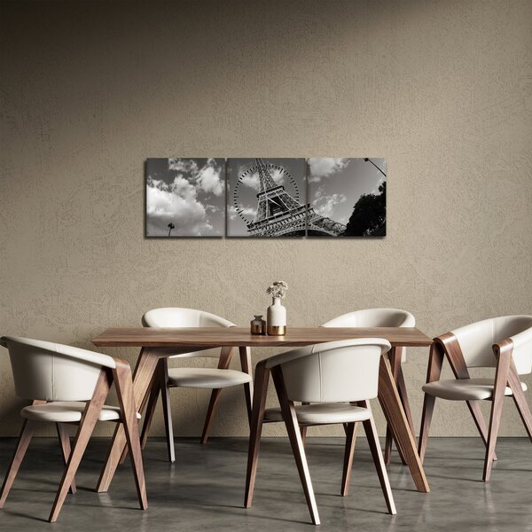 Obraz - Wieża Eiffla w Paryżu (z zegarem) (90x30 cm)