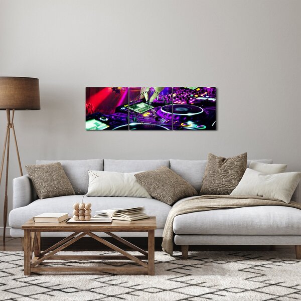 Obraz - DJ (z zegarem) (90x30 cm)