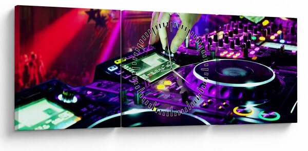 Obraz - DJ (z zegarem) (90x30 cm)