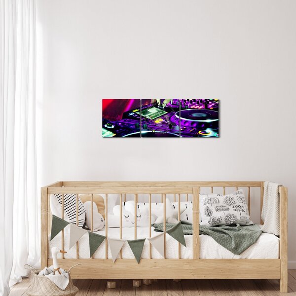 Obraz - DJ (z zegarem) (90x30 cm)