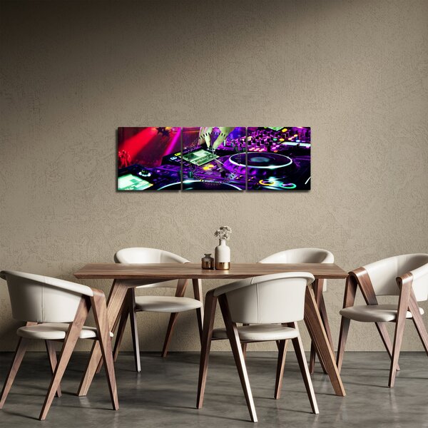 Obraz - DJ (z zegarem) (90x30 cm)