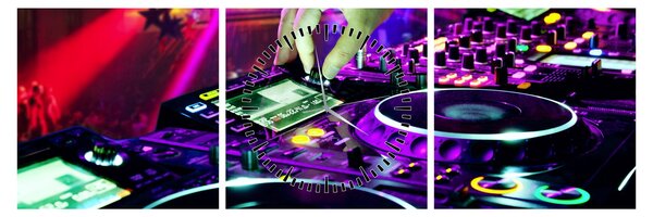 Obraz - DJ (z zegarem) (90x30 cm)