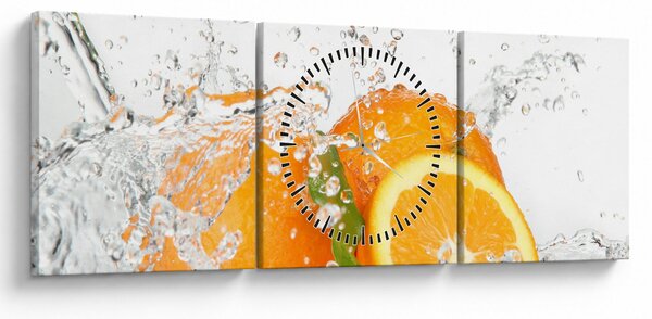 Obraz - Soczyste pomarańcze (z zegarem) (90x30 cm)