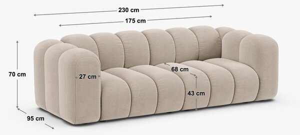 Antracytowa sofa 228 cm Lupine – Micadoni Home